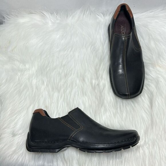 Cole Haan Zeno Black Leather Slip On Loafers SEE DESCRIPTION Sz 7.5 - Picture 1 of 6